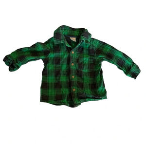 Carter's boys 6 months plaid button down long sleeve shirt